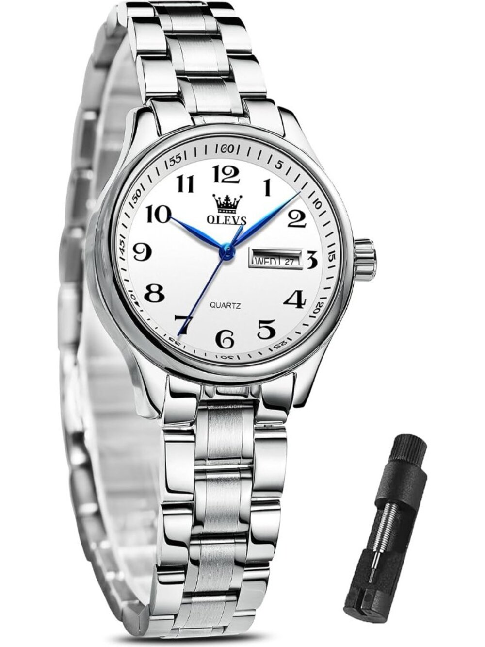 Women’s Silver Stainless Steel Elegant 3ATM Waterproof Quartz Dress Wrist Watch